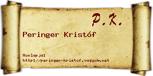 Peringer Kristóf névjegykártya